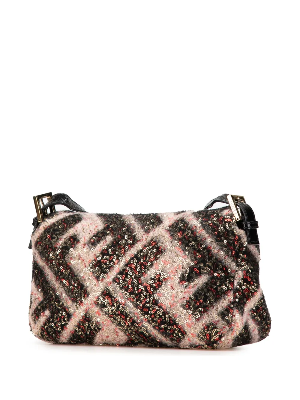 Fendi Pre-Owned 2000-2010 Zucca Wool Sequined Double Flap shoulder bag | Bags | Image 2