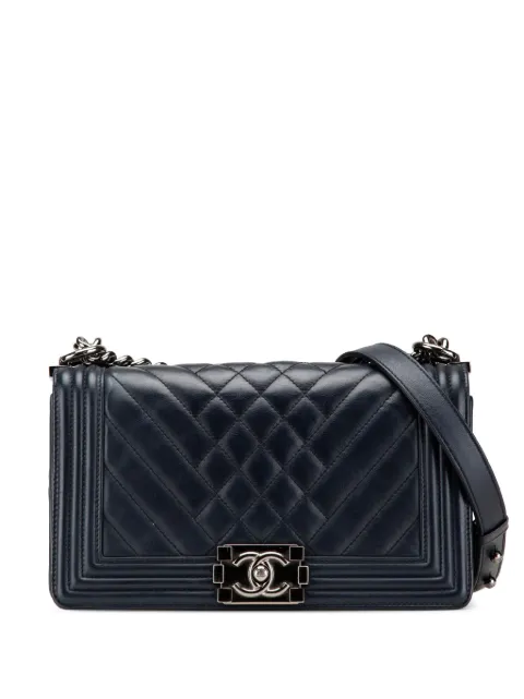 CHANEL Pre-Owned 2014 Medium Chevron Lambskin Boy Flap crossbody bag