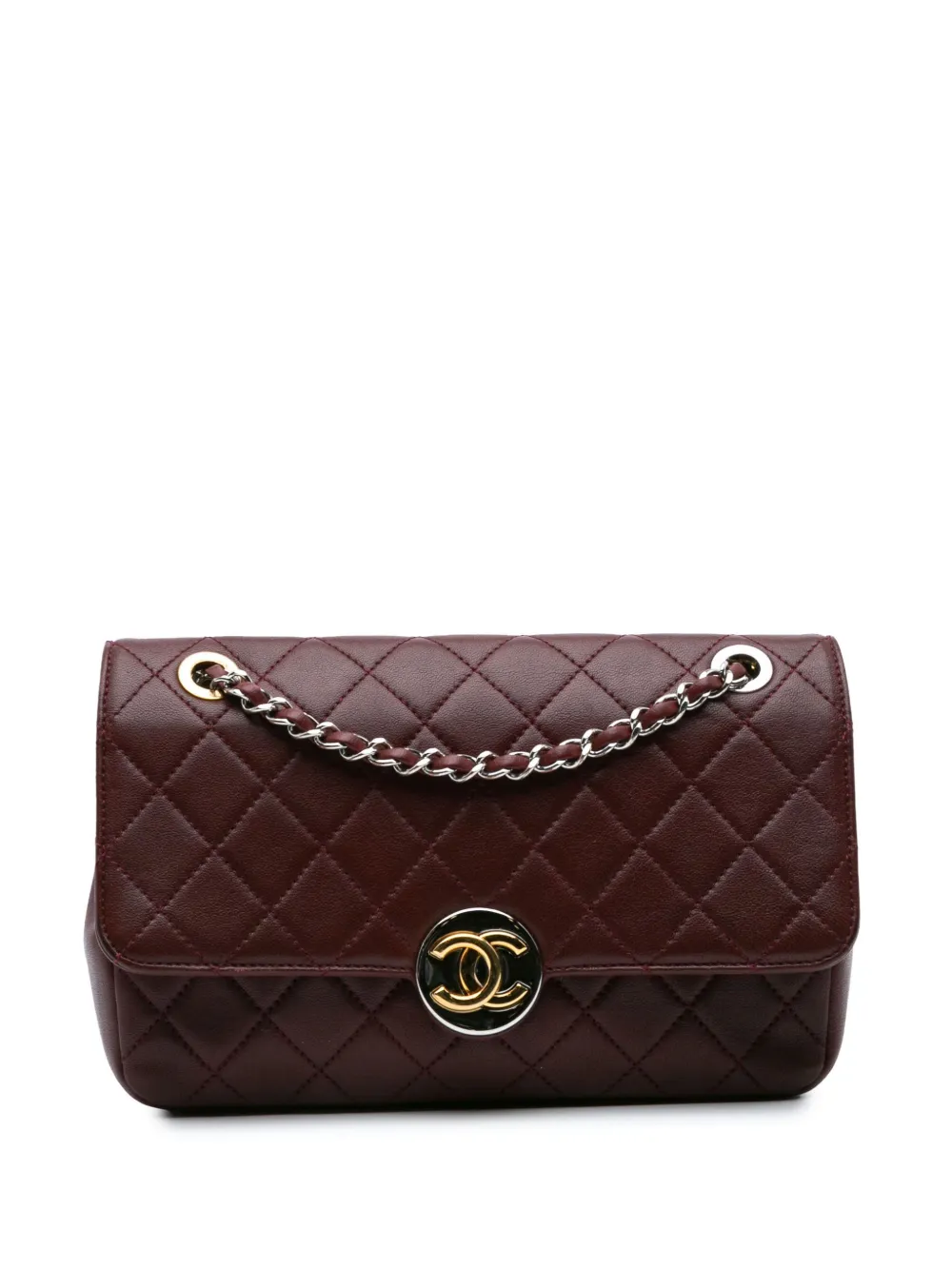 CHANEL Pre-Owned 2019 CC Quilted Lambskin Single Flap shoulder bag | Red | Image 1