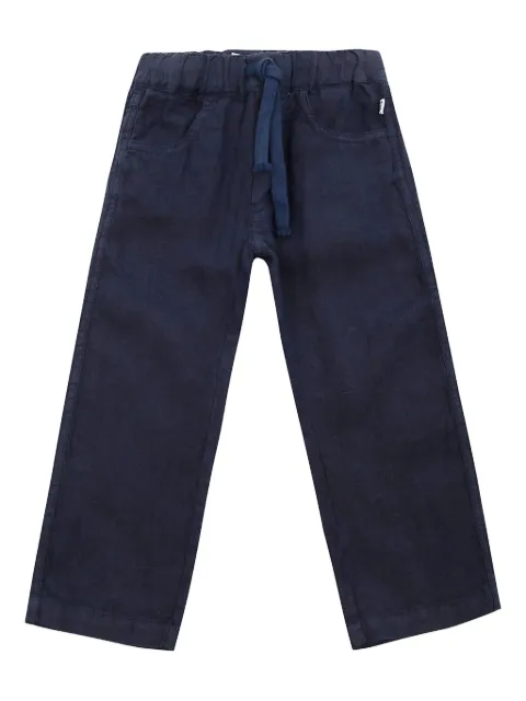 Il Gufo pantalones de lino con cordón en la pretina