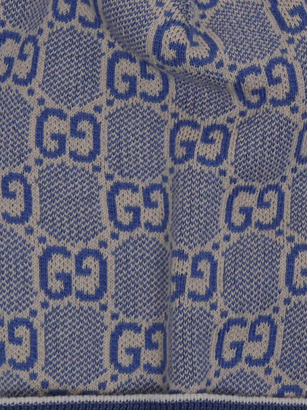 Gucci Kids Gebreide muts met monogram Blauw