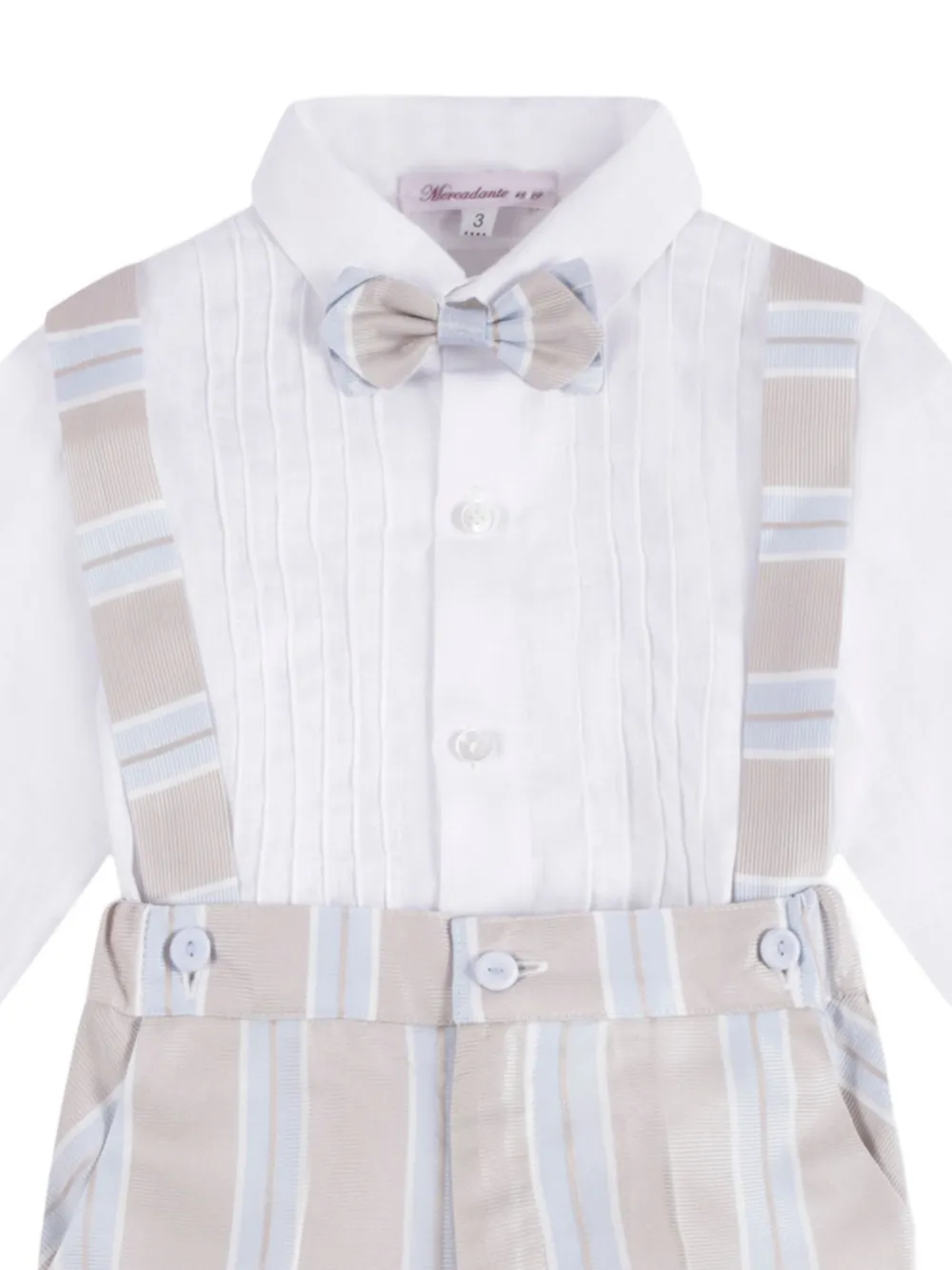 Mercadante 1939 Striped Trousers Set In Neutrals