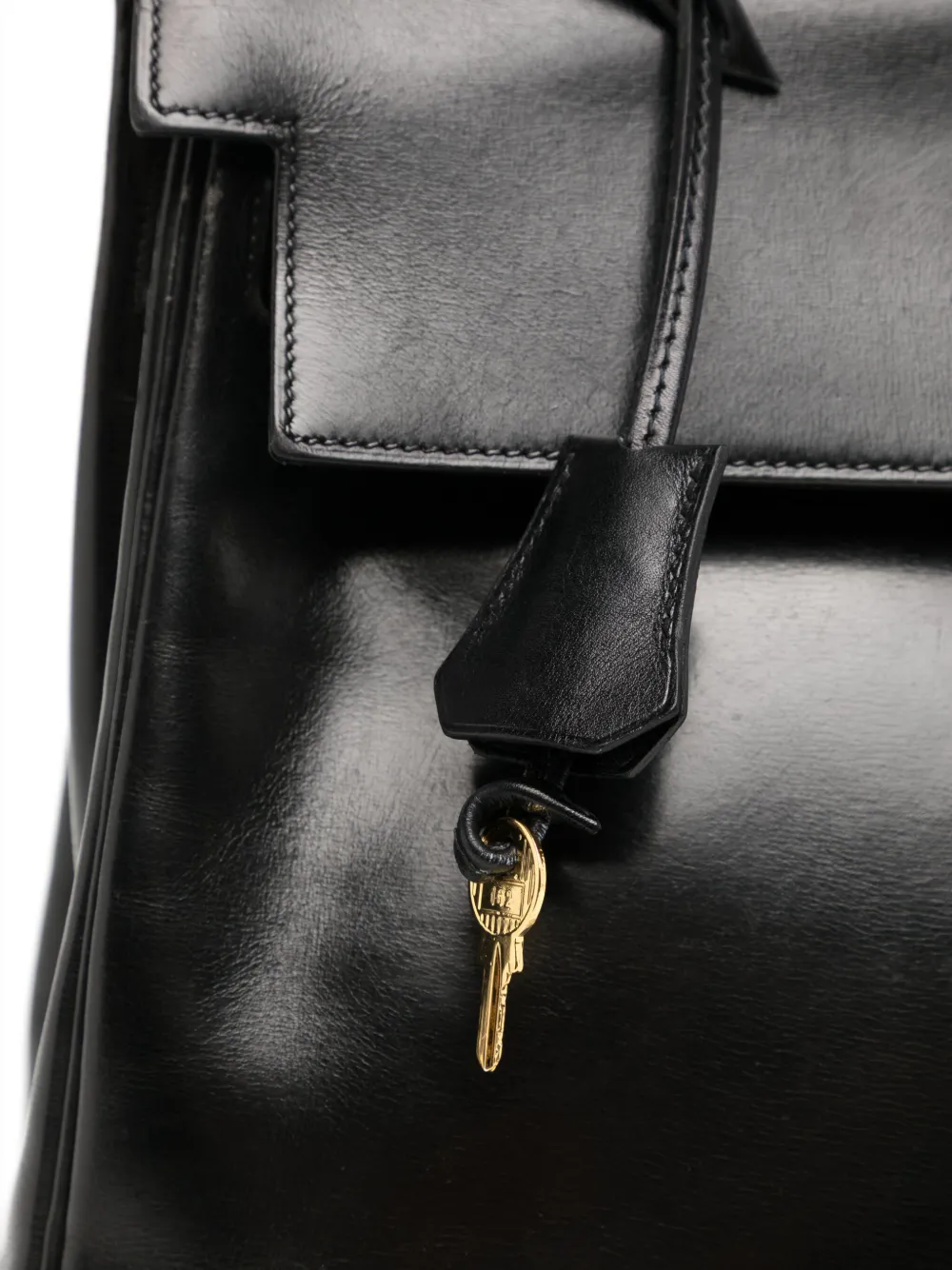 Pre-owned Hermes Black Box Leather Sellier Kelly 28