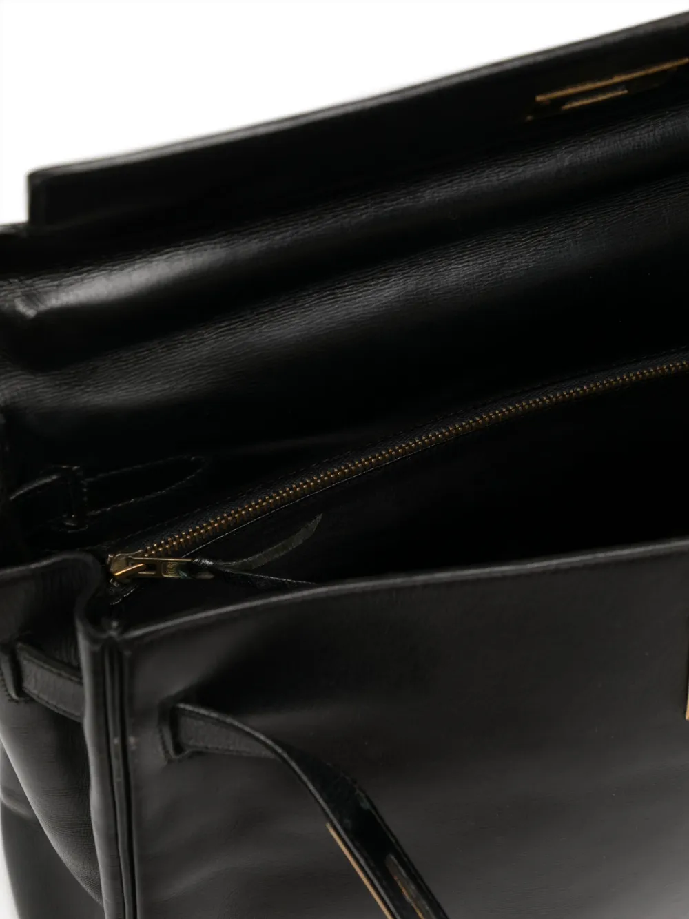 Pre-owned Hermes Black Box Leather Sellier Kelly 28