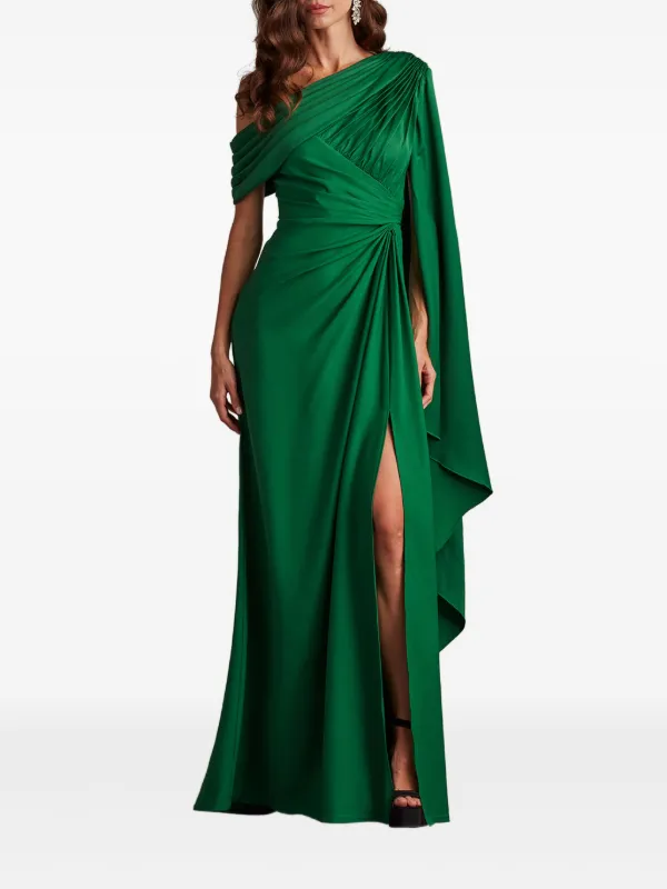 Tadashi Shoji Cape Sleeve Gown Green FARFETCH IN
