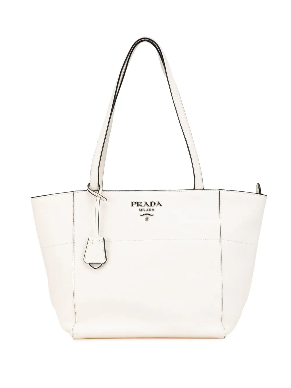 Pre-owned Prada 2000-2013 Vitello Phenix Tote Bag In White