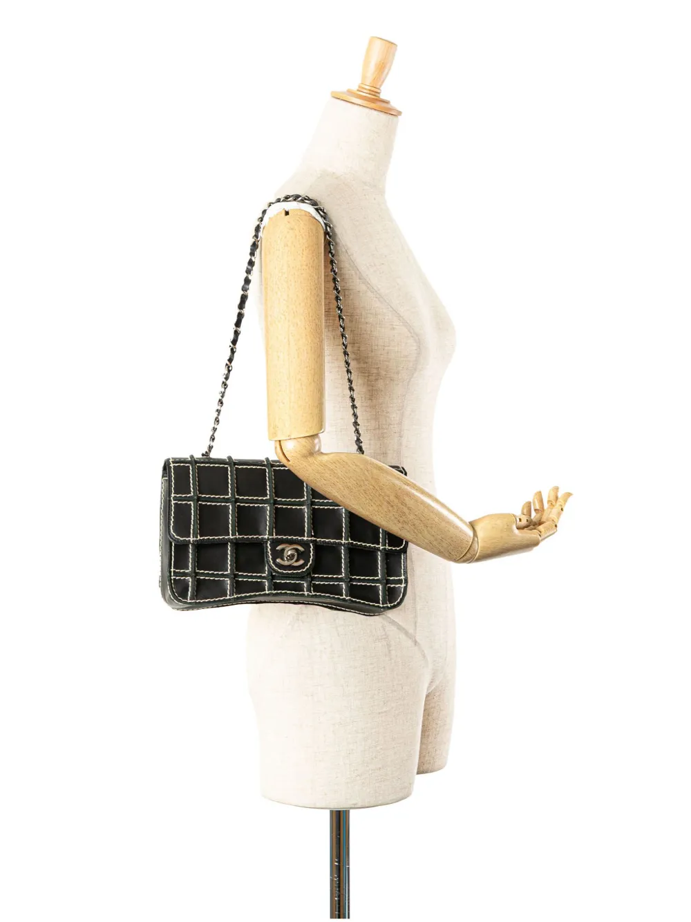 CHANEL Pre-Owned 2002-2003 Lambskin Contrast Square Stitch