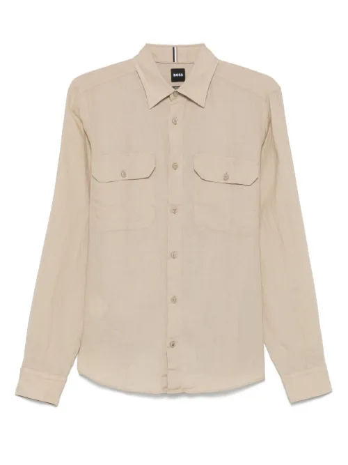 BOSS chemise en lin - Tons neutres - BOSS - Modalova