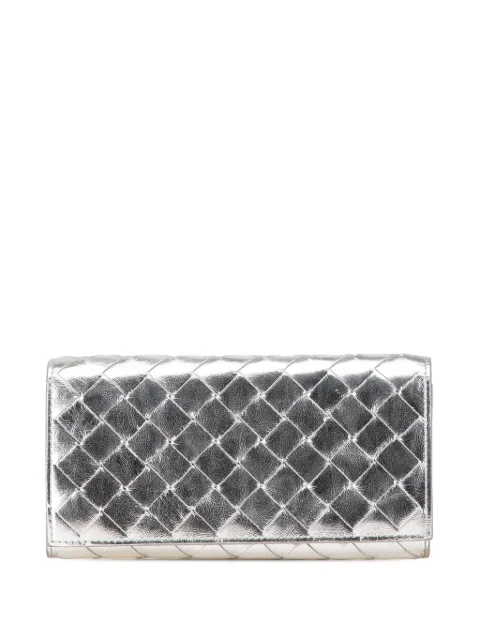 Bottega Veneta Pre-Owned 2012-2024 Intrecciato Laminated Leather Flap Wallet long wallets
