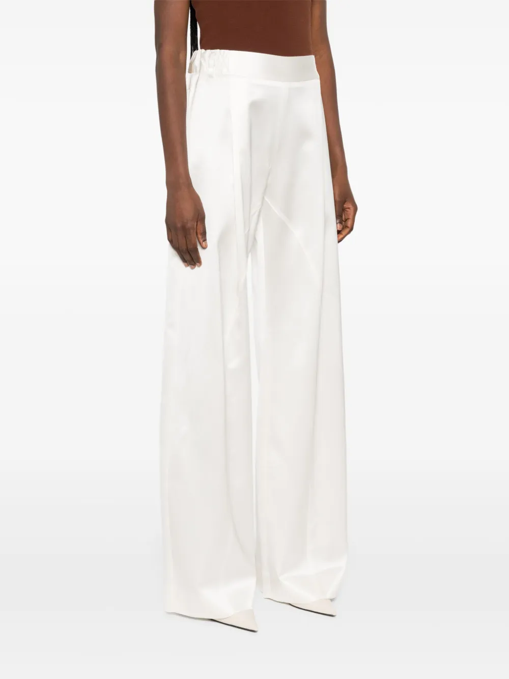 Ermanno Scervino Satijnen broek Wit