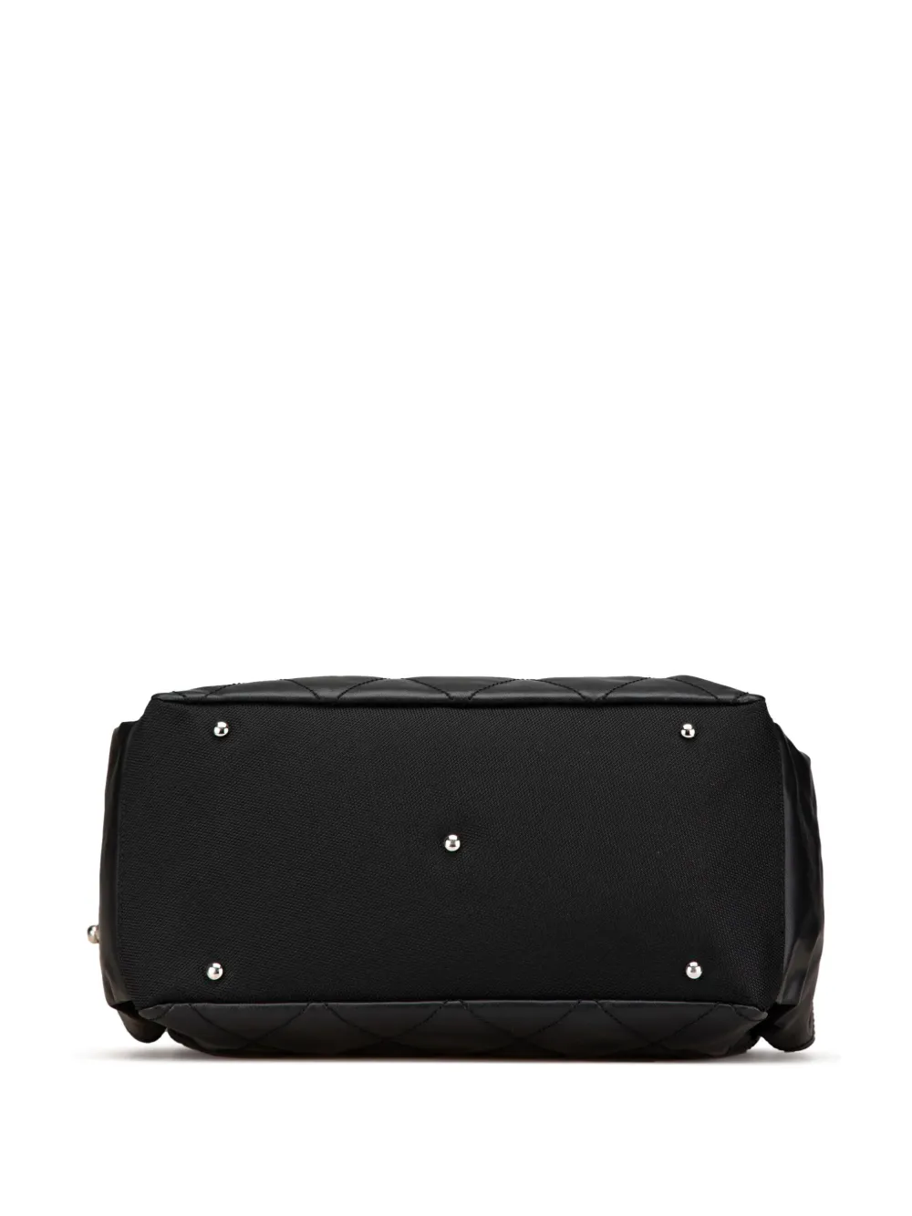 Pre-owned Chanel 2006-2008 Paris Biarritz Quilted Coated Canvas Shoulder Bag In Black