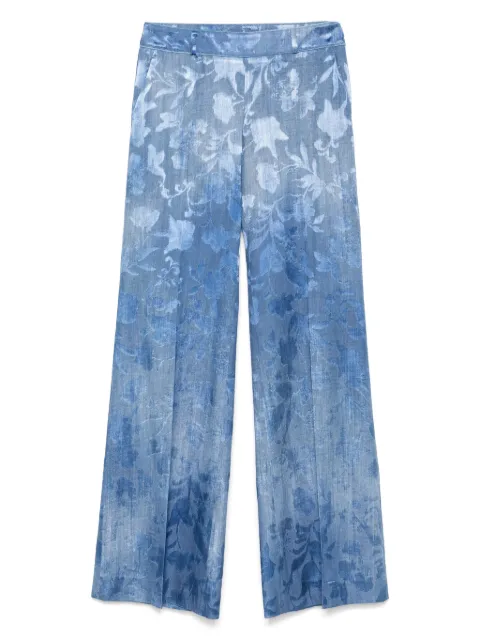Ermanno Scervino pantalones acampanados con motivo floral en jacquard