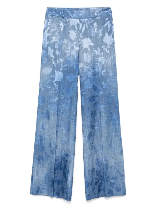 Pantalon à fleurs en jacquard - Ermanno Scervino - Modalova