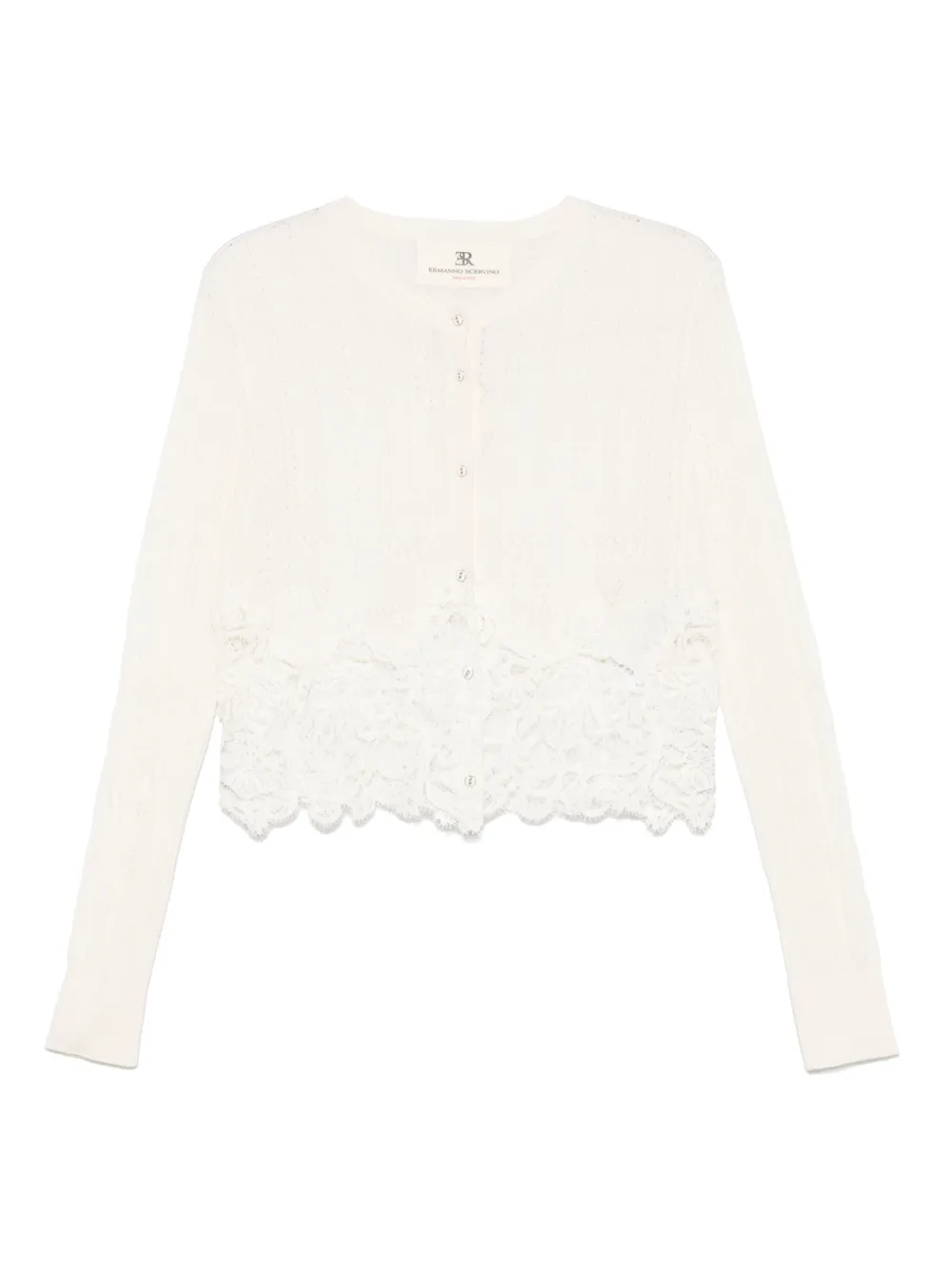 Ermanno Scervino cárdigan con paneles de encaje | blanco | Image 1