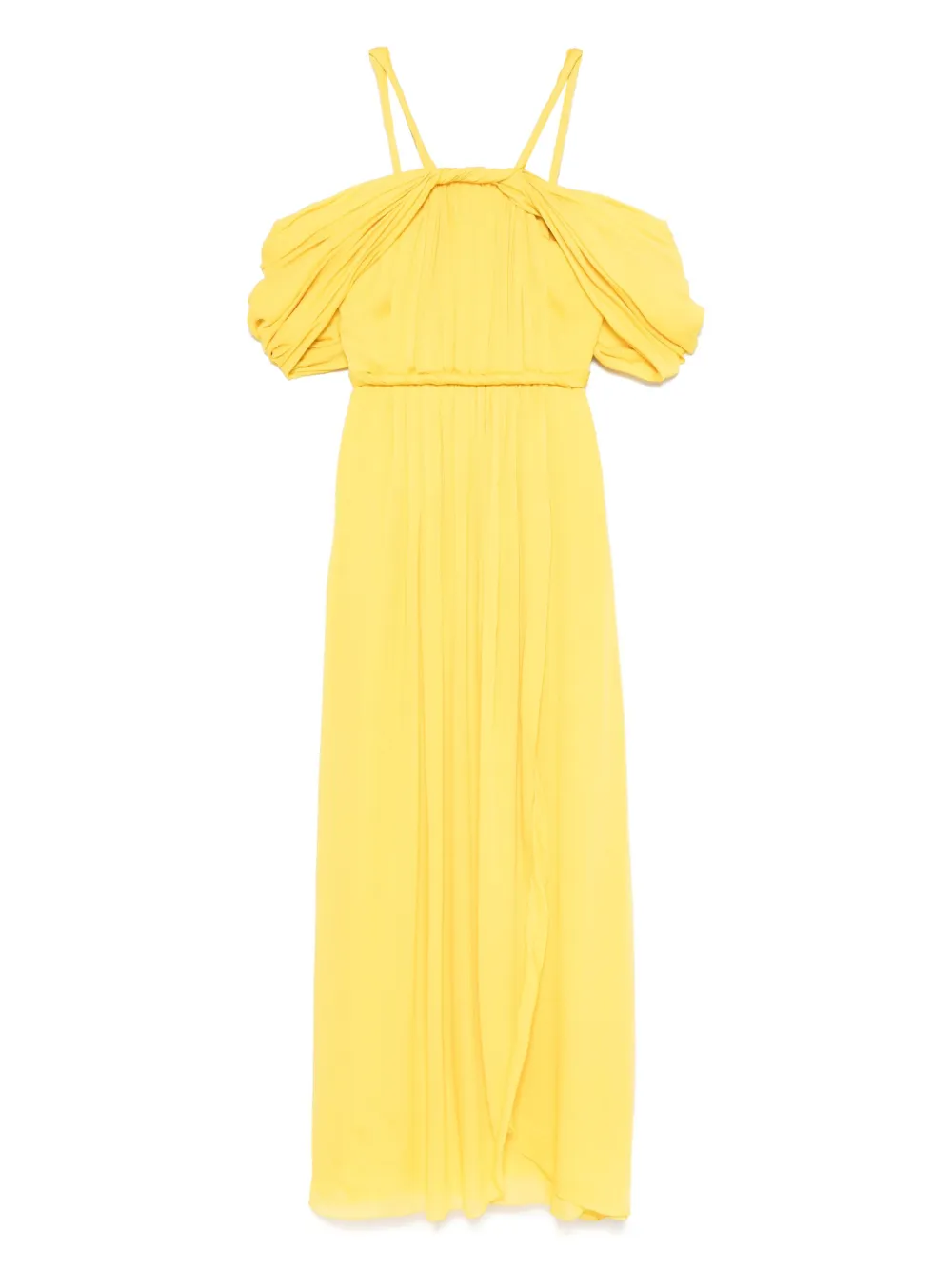 Giambattista Valli Gedrapeerde maxi-jurk Geel