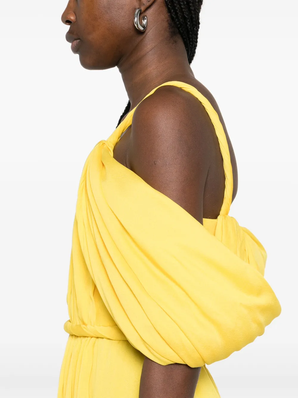 Giambattista Valli Gedrapeerde maxi-jurk Geel