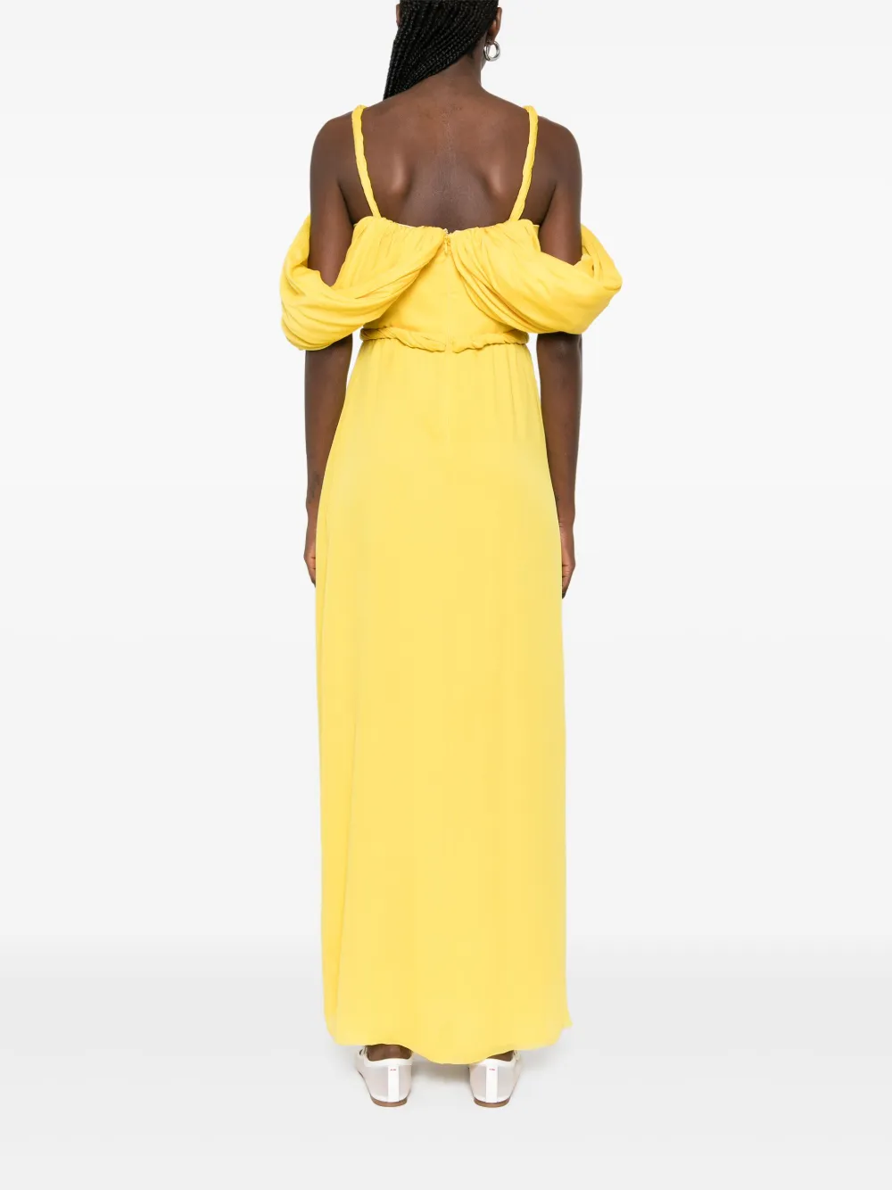 Giambattista Valli Gedrapeerde maxi-jurk Geel