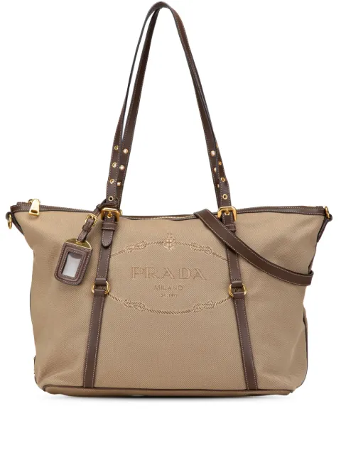 Prada Pre-Owned 2010-2023 Canvas Canapa Logo satchel
