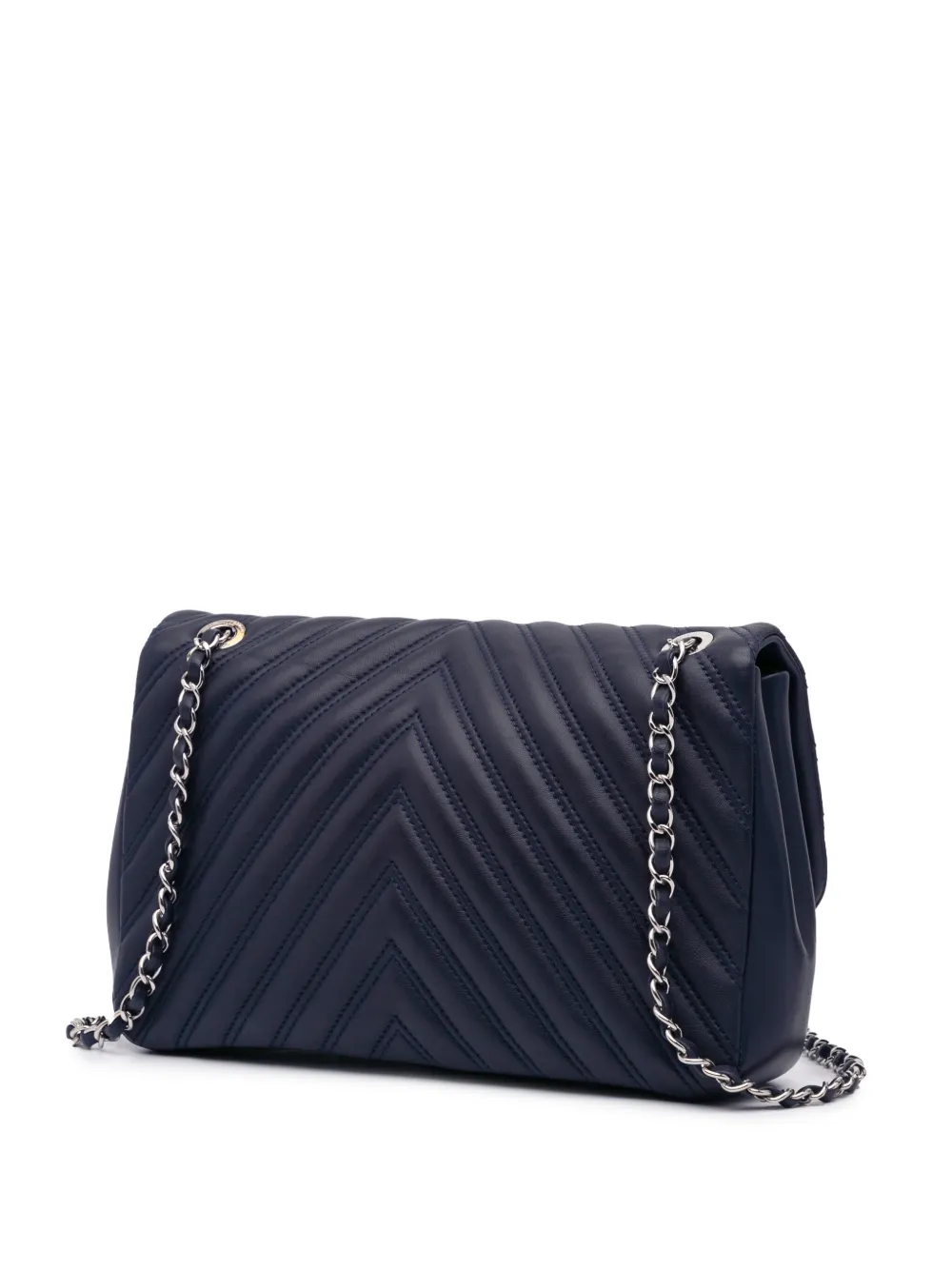 CHANEL Pre-Owned 2015-2016 Jumbo Double Stitch Chevron Lambskin Single Flap shoulder bag | Pre-Owned | Image 2