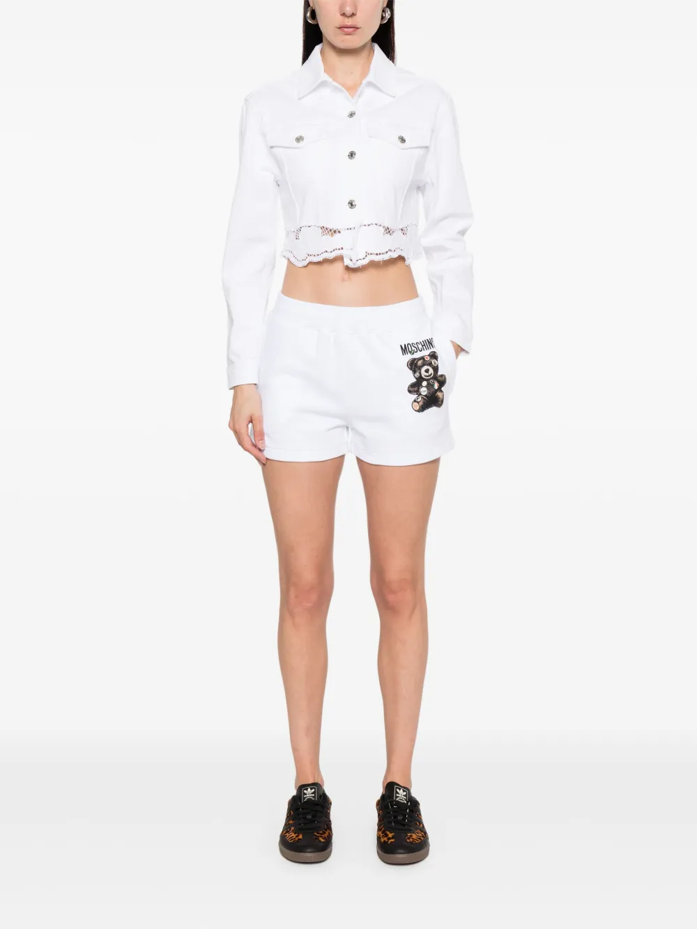 Moschino Shorts met teddybeerprint Wit
