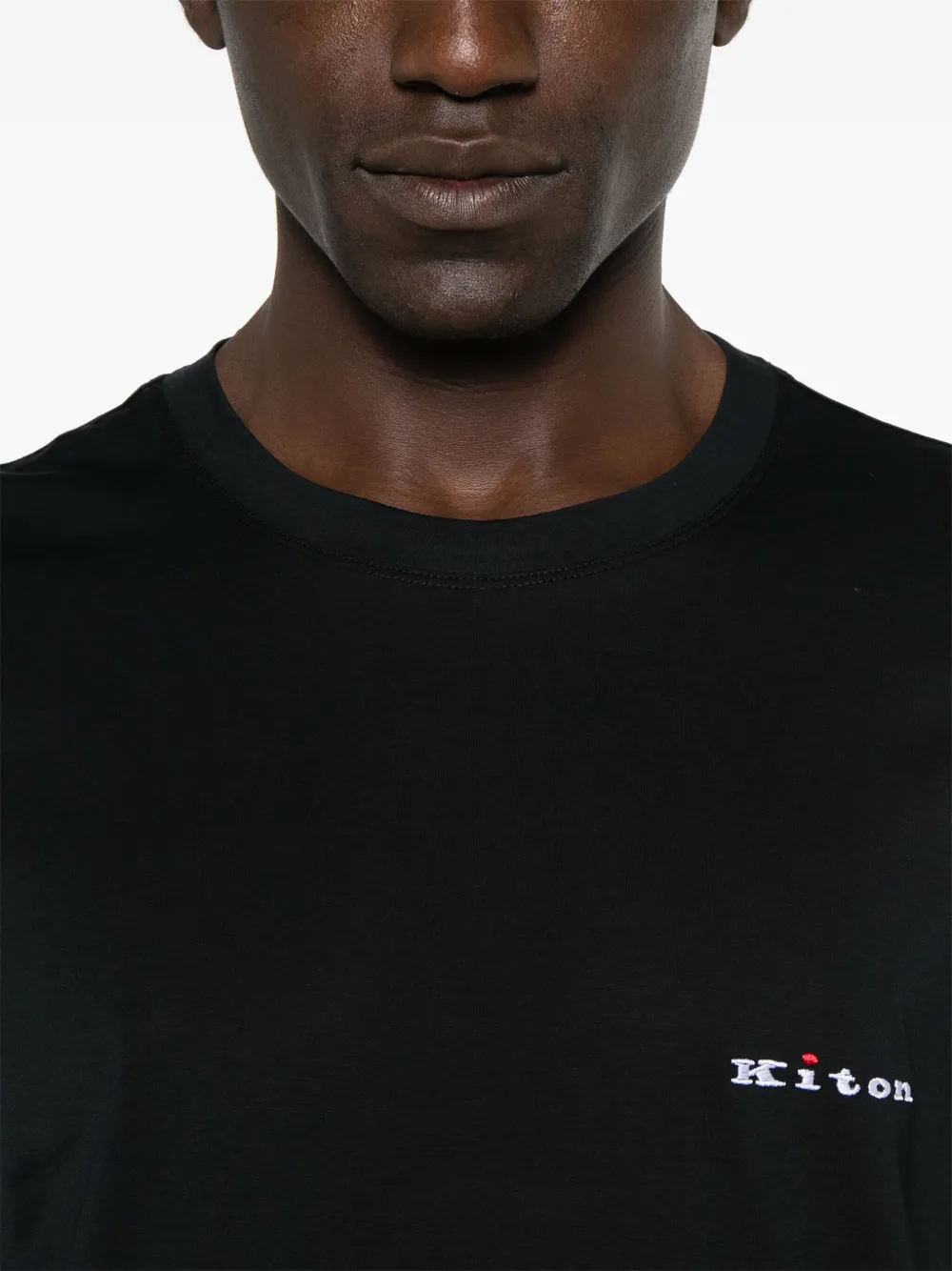 Kiton T-shirt met geborduurd logo Zwart