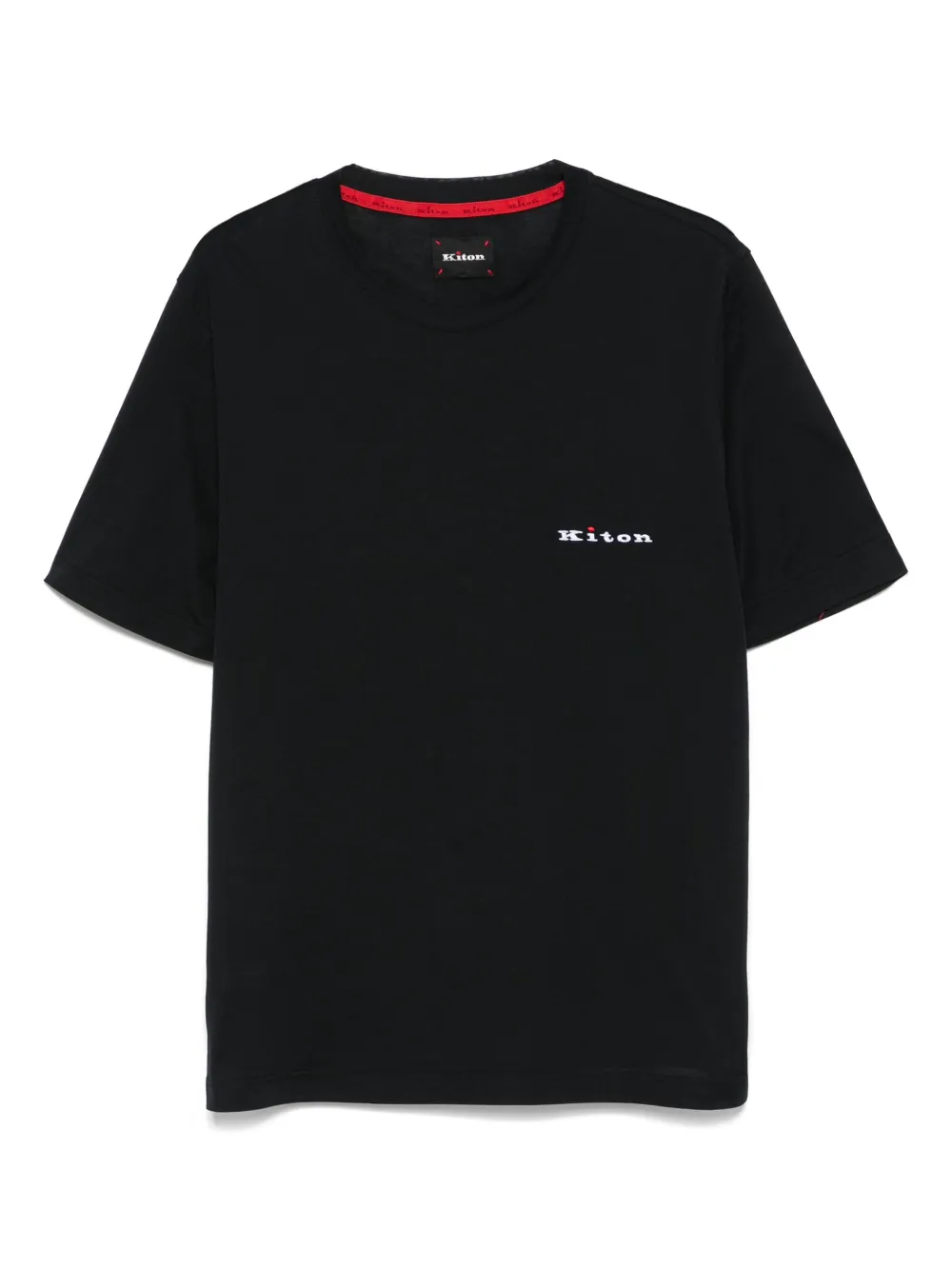 Kiton T-shirt met geborduurd logo Zwart