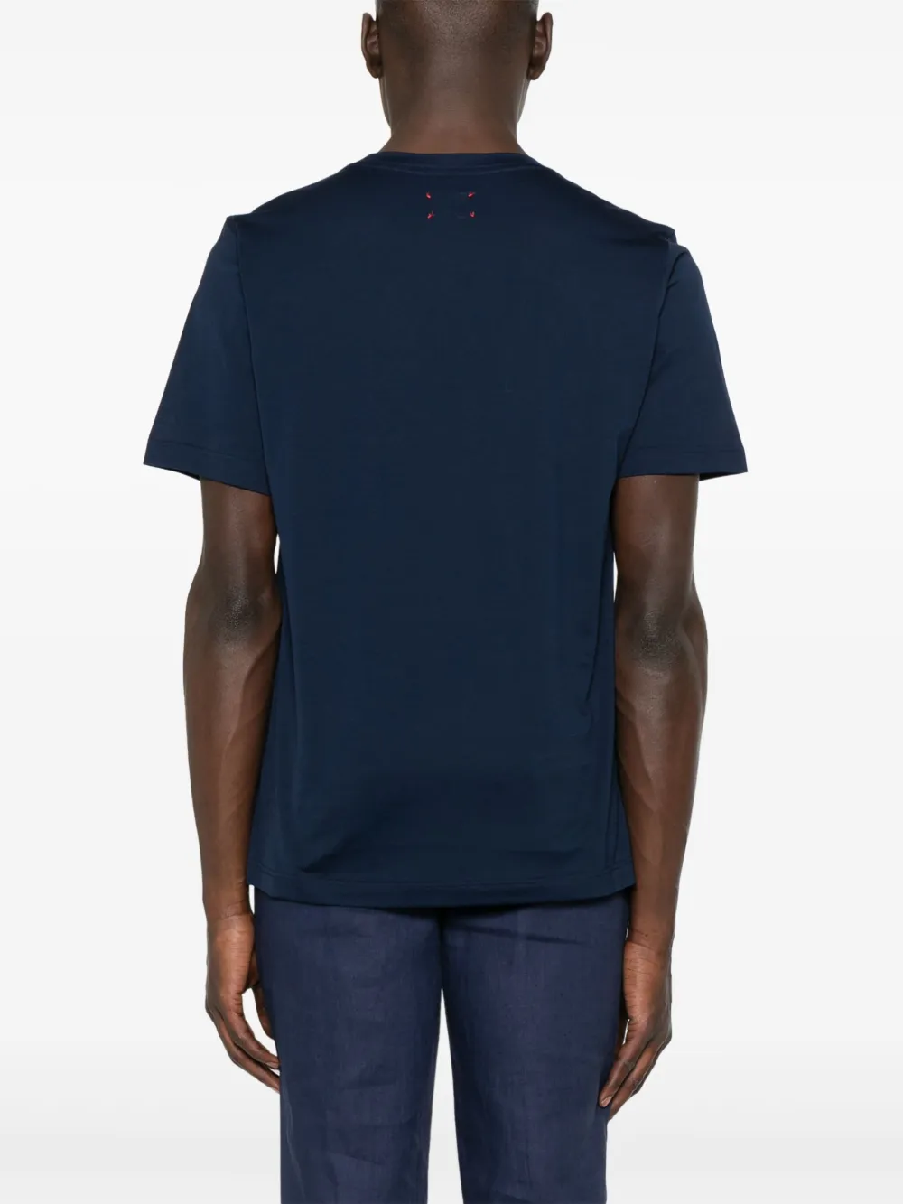 Kiton T-shirt met geborduurd logo Blauw