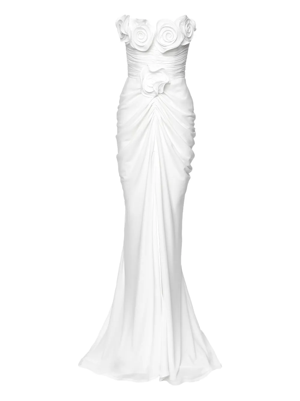Ana Radu Strapless avondjurk met bloemdetail Wit