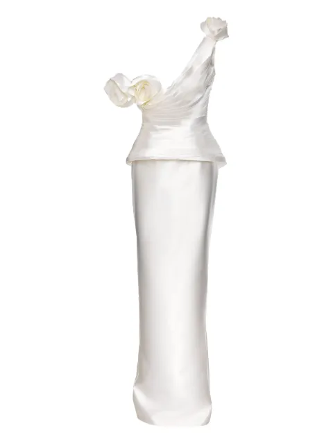 Ana Radu robe longue asymétrique à fleurs