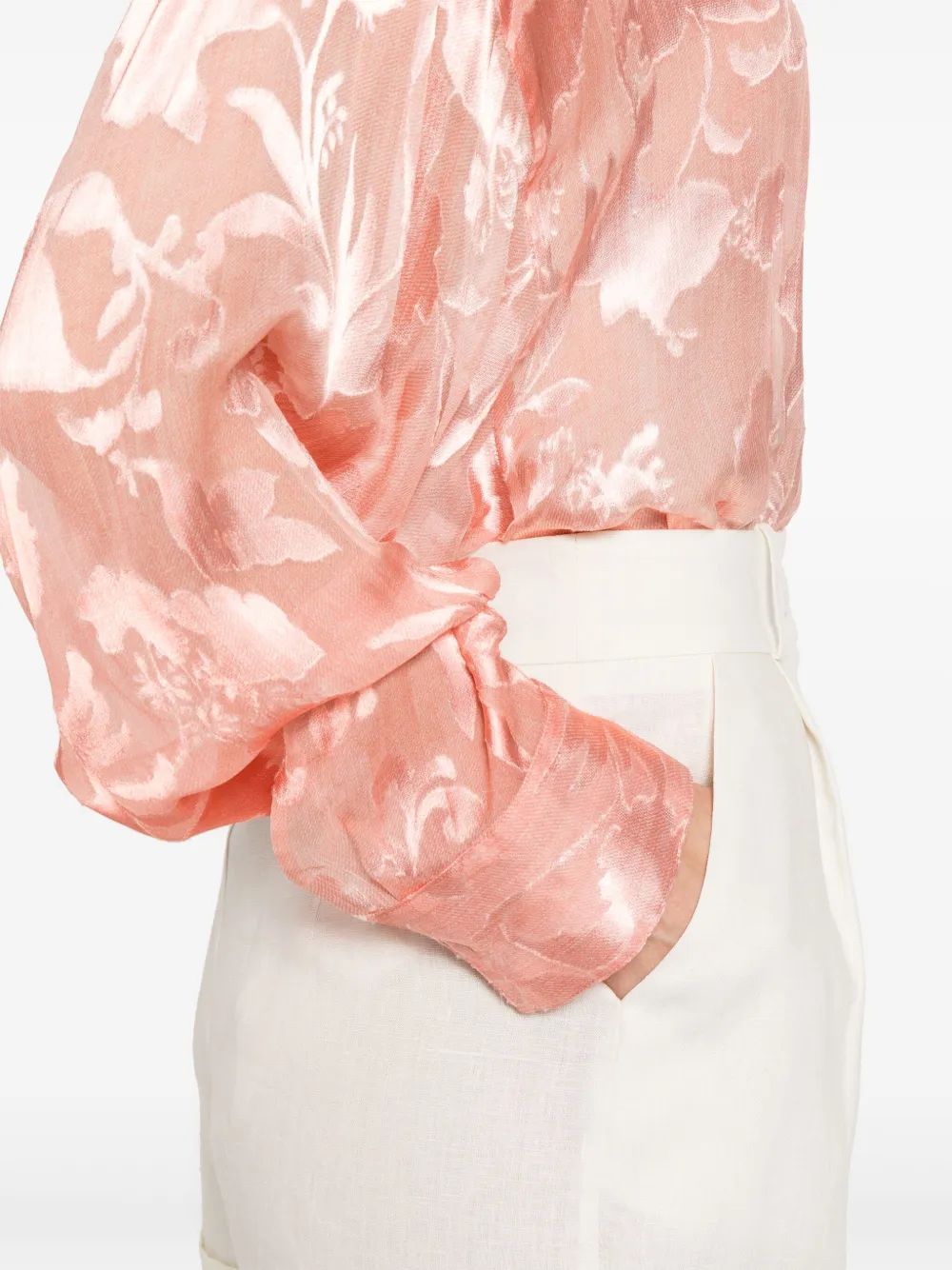 Ermanno Scervino Blouse met bloemen-jacquard Roze