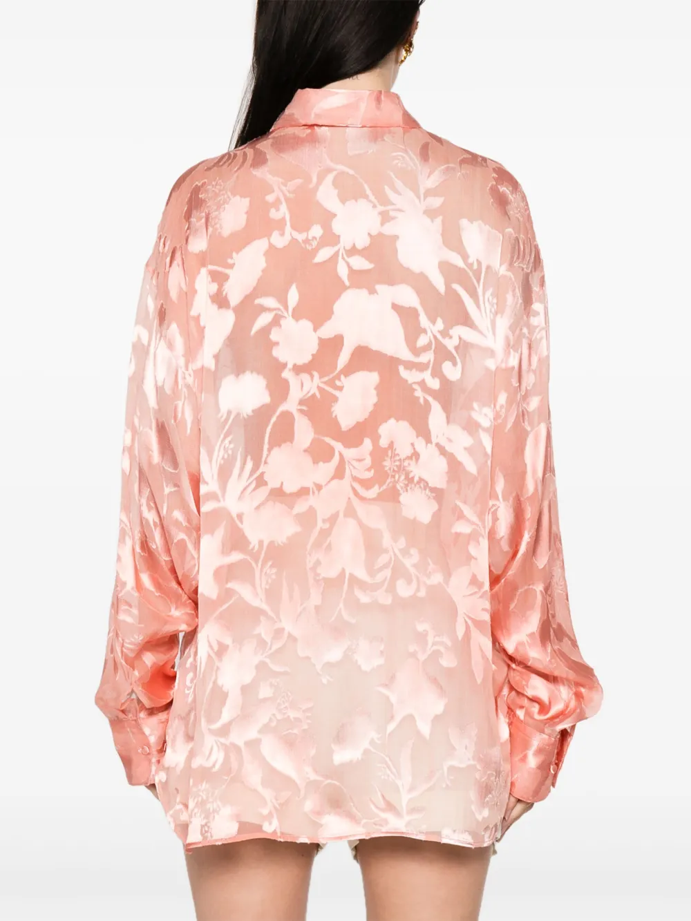 Ermanno Scervino Blouse met bloemen-jacquard Roze