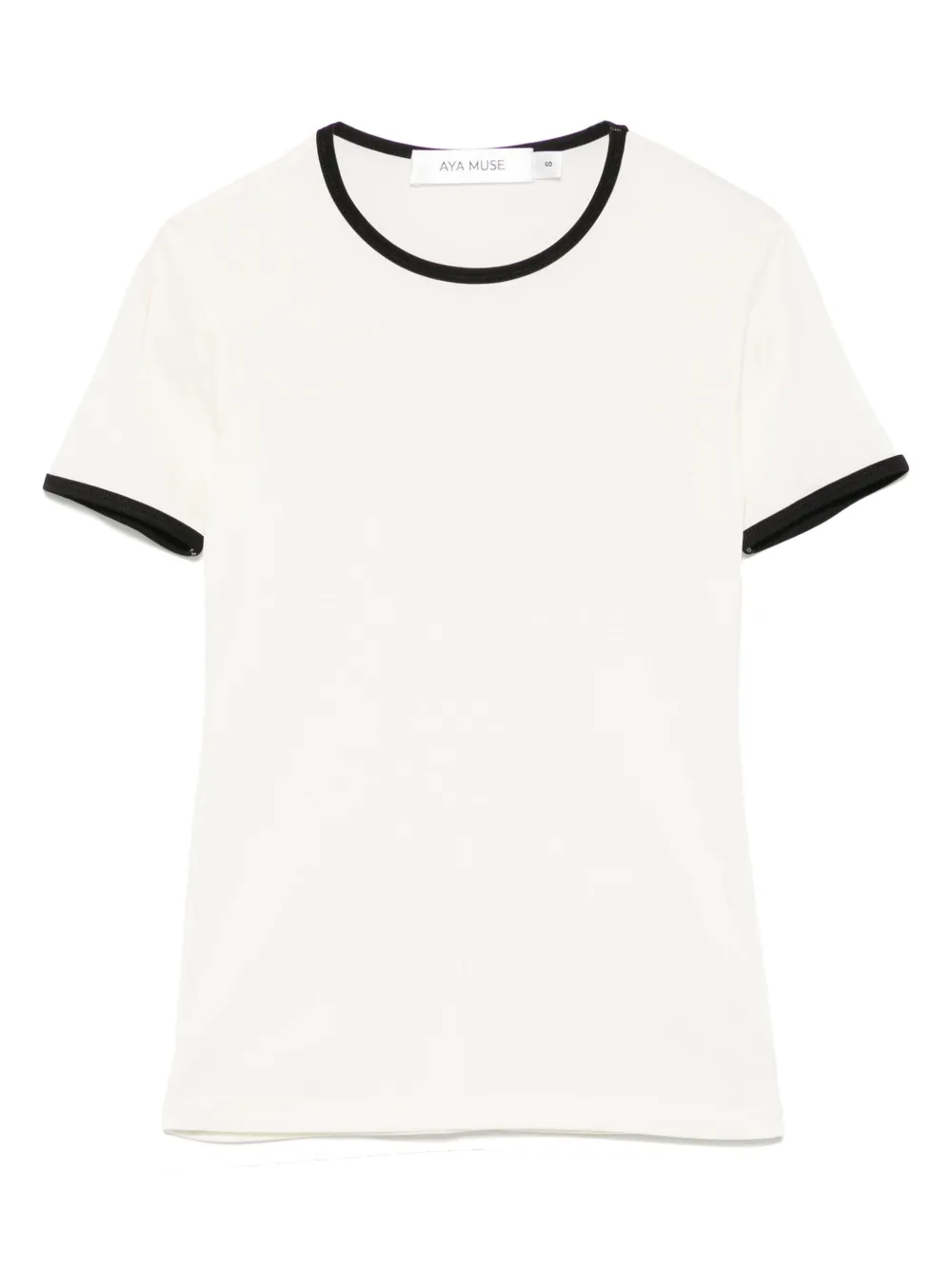 Aya Muse コントラストトリム Tシャツ - ニュートラル Aya Muse コントラストトリム Tシャツ - ニュートラル