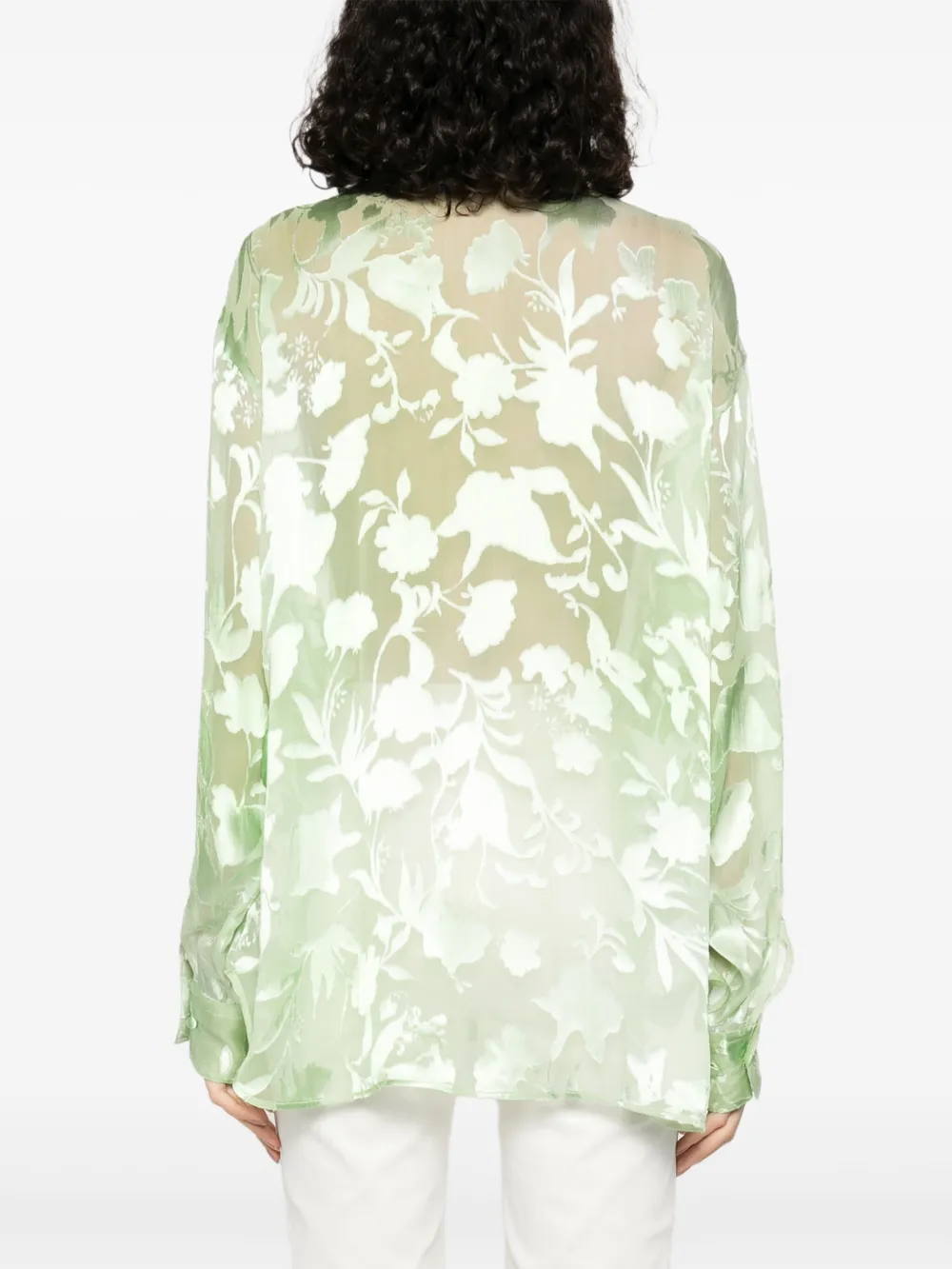 Ermanno Scervino Blouse met bloemen-jacquard Groen