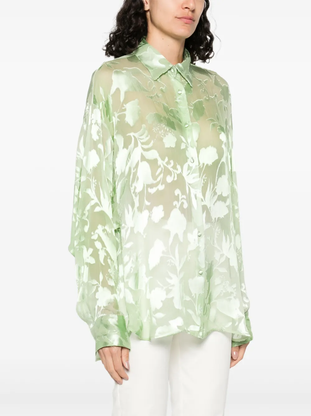 Ermanno Scervino Blouse met bloemen-jacquard Groen
