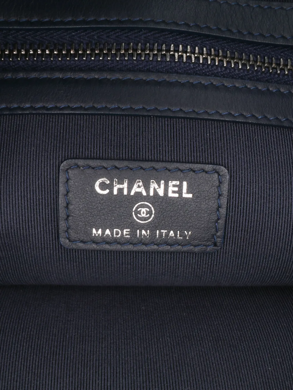 Pre-owned Chanel 2018 Large Denim Gabrielle O Case Clutch Bag In Blue