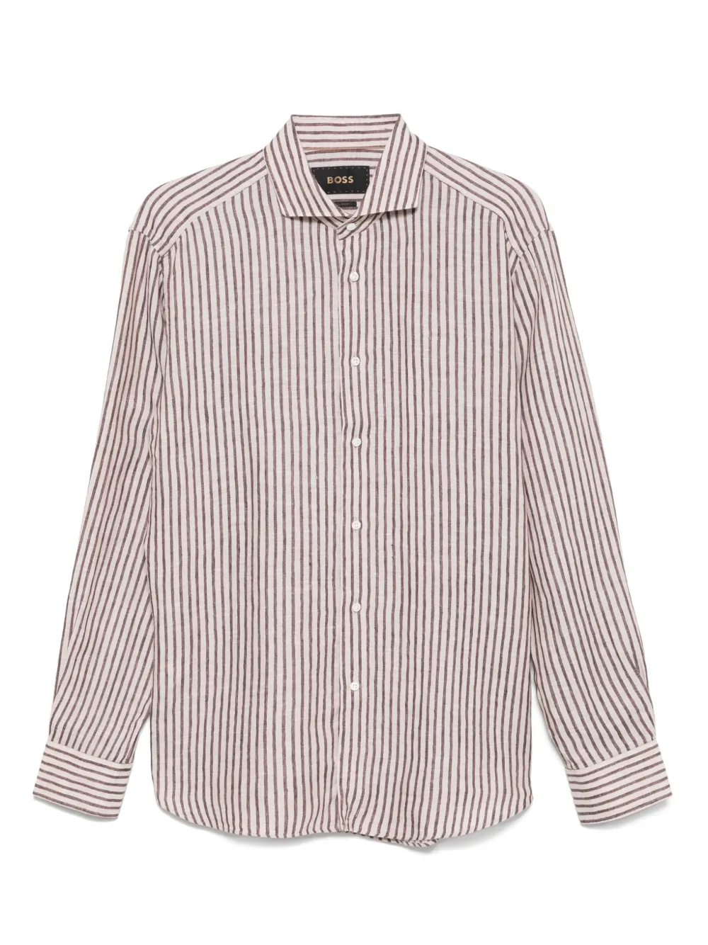 BOSS camisa con rayas estampadas | marrón | Image 1