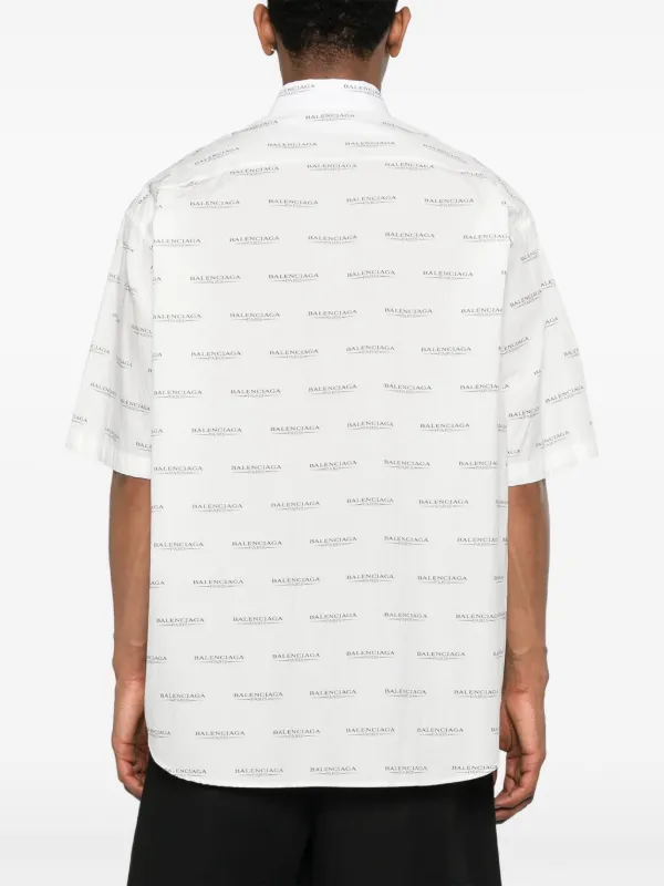 Balenciaga logo-print Shirt | White | FARFETCH IN