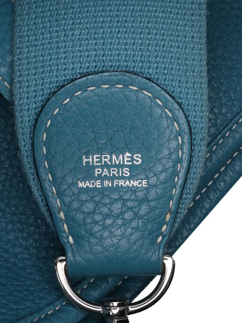 Pre-owned Hermes 2014 Clemence Evelyne Iii 29 Crossbody Bag In Blue