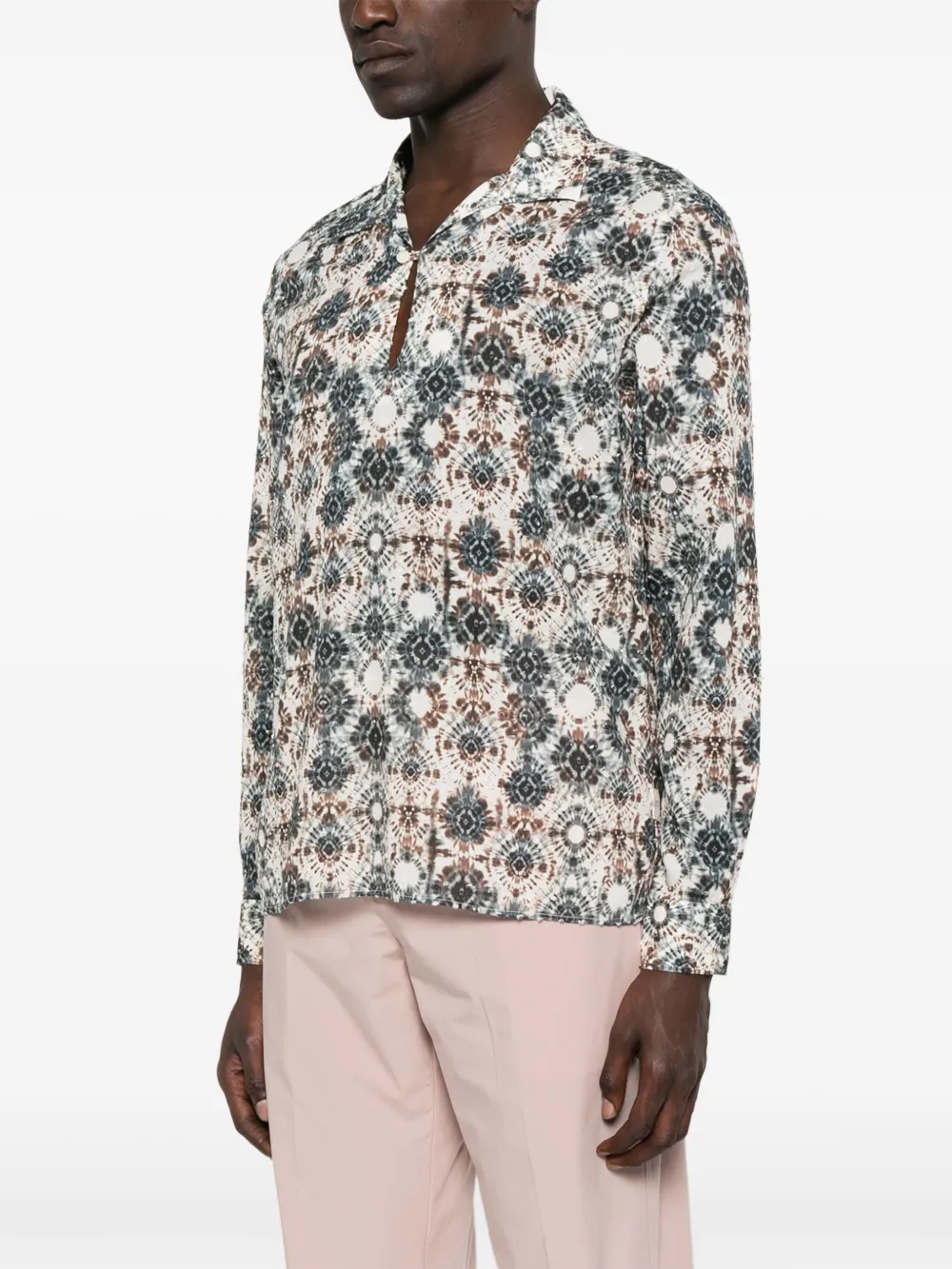 Tintoria Mattei Overhemd met tie-dye print Wit