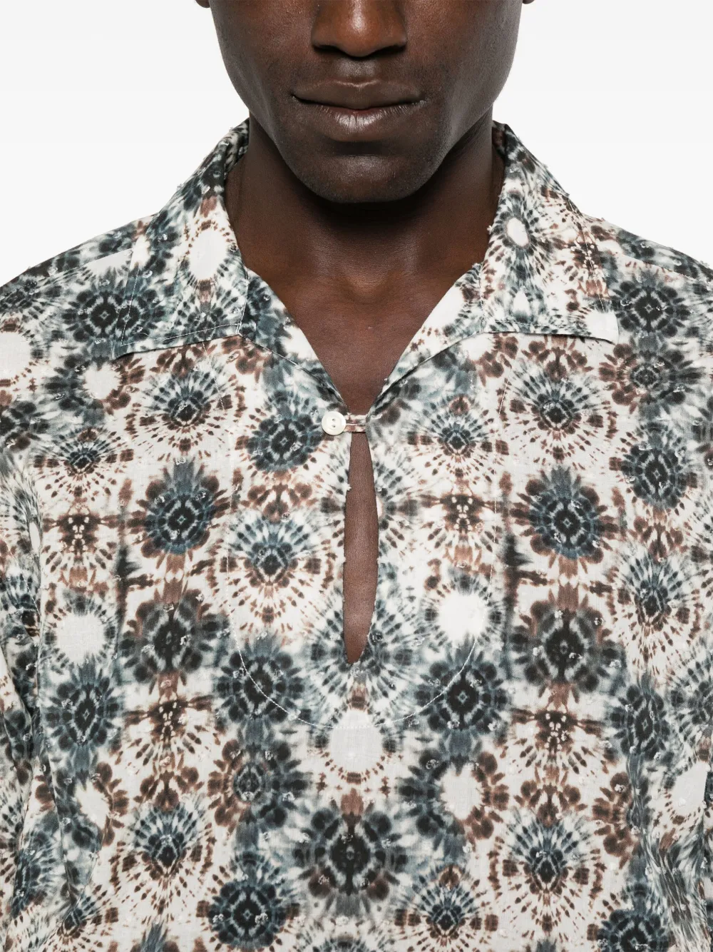 Tintoria Mattei Overhemd met tie-dye print Wit