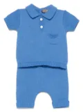 Little Bear knitted shorts set - Blue