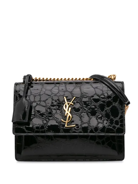Saint Laurent Pre-Owned 2018 Medium Turtle Embossed Patent Monogram Sunset Bag crossbody bag