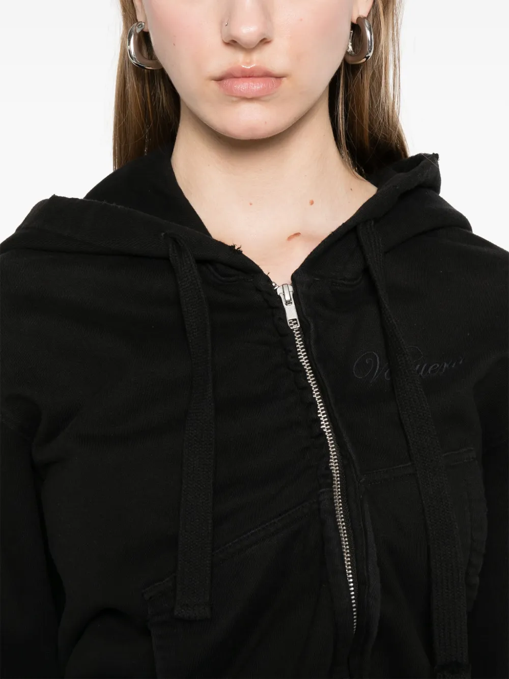 Vaquera Hoodie met gedraaid design Zwart
