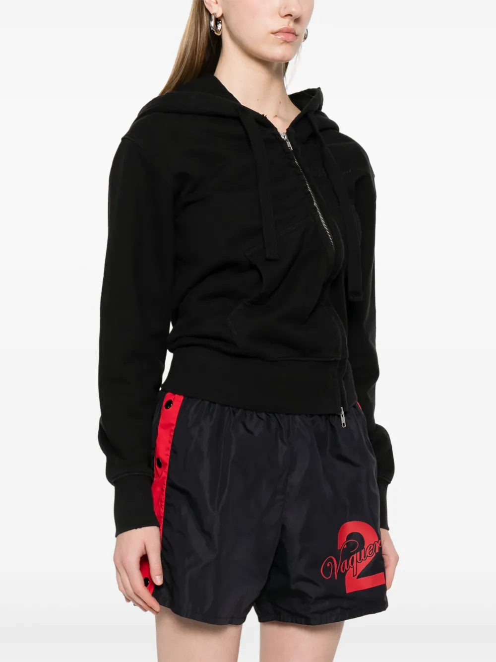 Vaquera Hoodie met gedraaid design Zwart