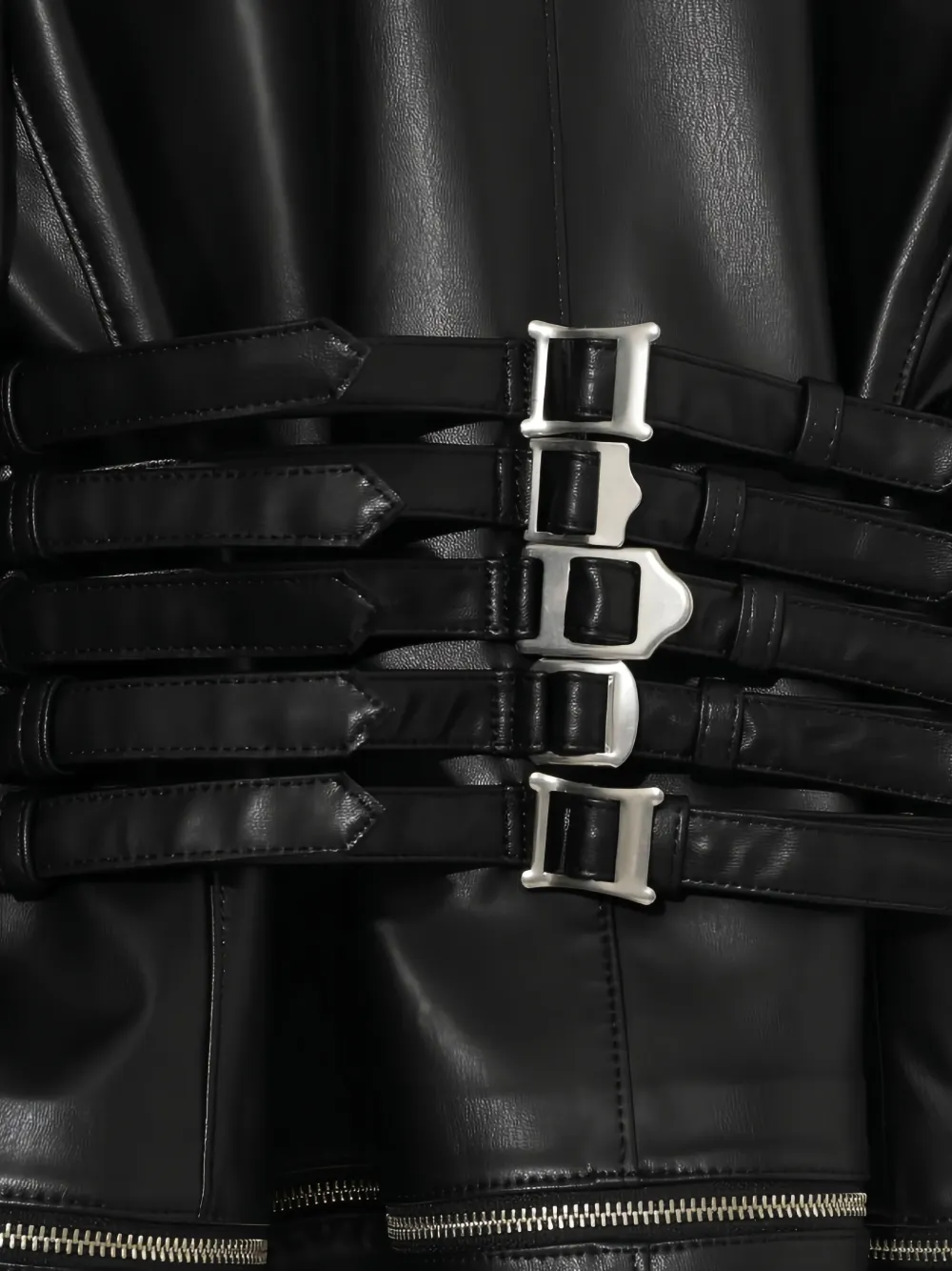 Undercover Bikerjack met gespdetail Zwart
