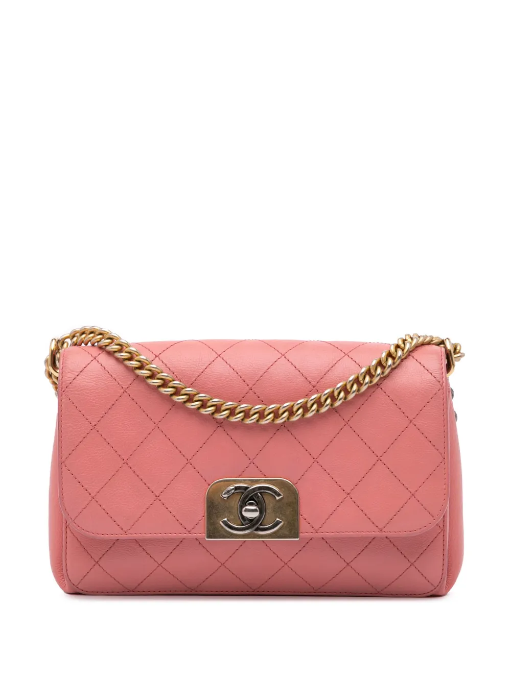 CHANEL Pre-Owned 2016-2017 Quilted Calfskin Straight Lined Flap crossbody bag | Pink | Image 1