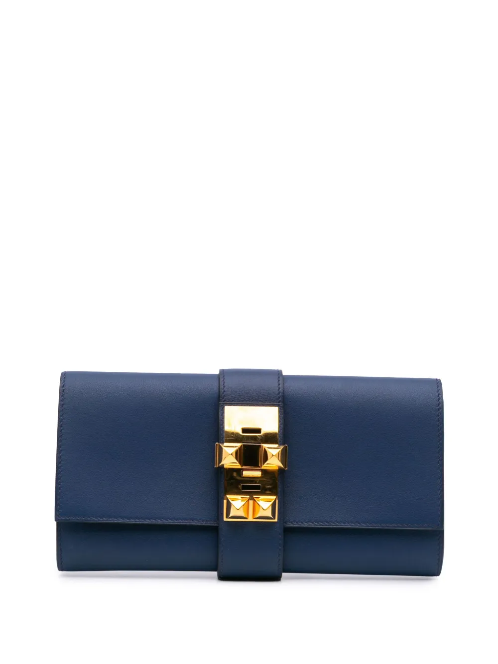 Hermès Pre-Owned 2016 シェブル ミゾール メドール 23 クラッチバッグ - ブルー Hermès Pre-Owned 2016 シェブル ミゾール メドール 23 クラッチバッグ - ブルー