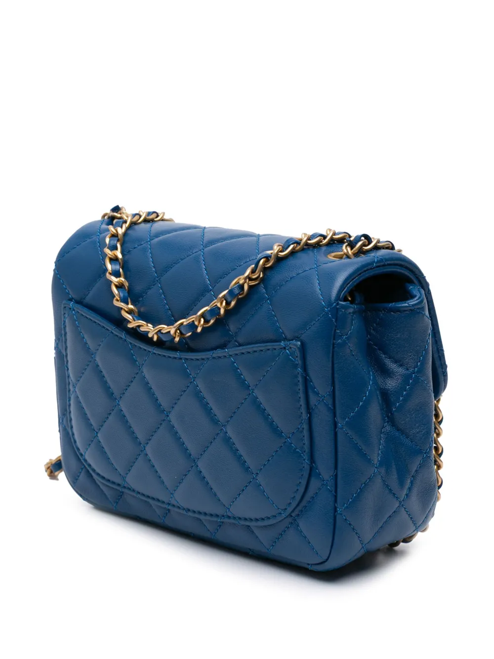 CHANEL Pre-Owned 2020 Mini Square Classic Lambskin Pearl Crush Single Flap crossbody bag | Pre-Owned | Image 2