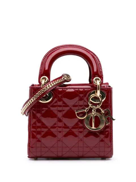 Christian Dior Pre-Owned 2018 Mini Patent Cannage Lady Dior satchel