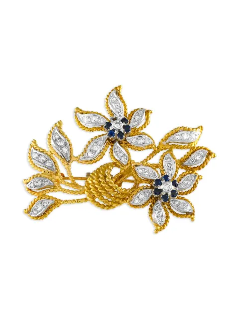 LB Exclusive broche Floral en oro amarillo de 18kt con diamantes
